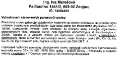 Institut pro testování a certifikaci - předložený vzorek vyhovuje